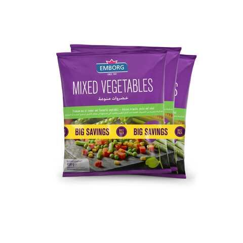 Buy Emborg Mixed Vegetables 450g Pack of 3 in UAE