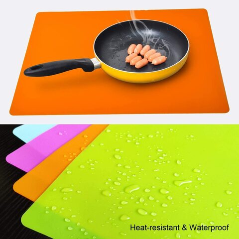 Generic Placemats For Kids, Silicone Placemat For Dining Kitchen Table, Waterproof Dining Mat For Kids Baby Toddler, Reusable, Easy To Clean 40X60Cm(5 Pack) (#2)