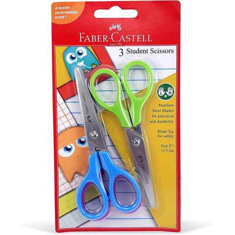 Faber-Castell Student Scissors Multicolour 5inch 3 PCS
