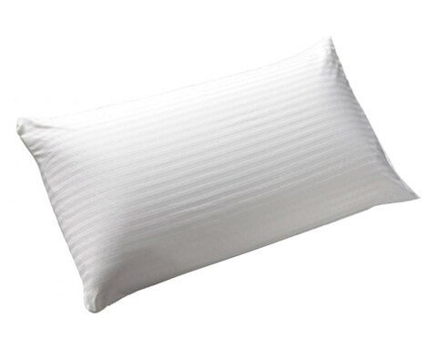 CottonHub 2-Piece Striped Rectangular Bed Pillow Microfiber White 50x75cm