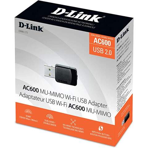 D-Link Wireless AC600 Dual Band Mini USB Black