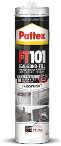 Pattex Silicone Sealant, FT101, 280ML, Transparent All In construction Adhesive &amp; General Purpose Silicone