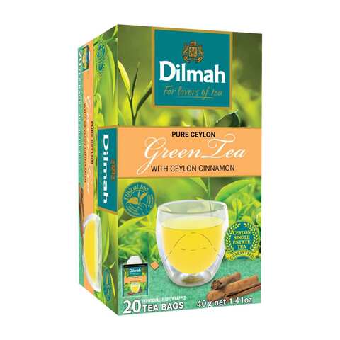 Dilmah Pure Ceylon Cinnamon Flavored Green Tea 40g &times;20 Bags