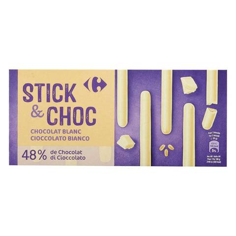 Carrefour Stick And Choc White Chocolate Finger Biscuits 125g