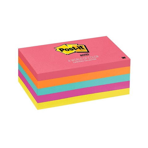 3M Post-It Cape Town Collection Sticky Notes Multicolour 100 PCS Pack of 5