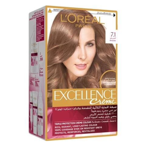 Buy LOreal Paris Excellence Cream - 7.1 Ash Blonde in Kuwait