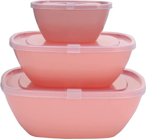 Royalford 3Pcs Bowl Set With Air-Tight Lid, Food Container, RF11008, Classic Prep Bowls With Lids, Food Storage Container, Versatile Bowls For Kitchen, Microwave Safe