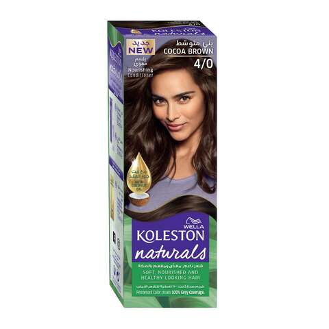 Buy Wella Koleston Naturals Permanent Colour Cream 4/0 Medium Brown 50ml in Saudi Arabia