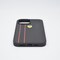 Ferrari Genuine Leather Hard Case With Debossed Stripes Iphone 13 Pro Max Black