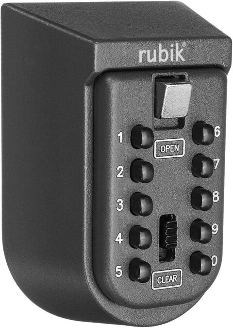 Rubik Key Storage Safe Box With 10-Digits Code Combination Password Security Lock, Waterproof Wall Mount Push Button For Home Room Guest Family Key Sharing