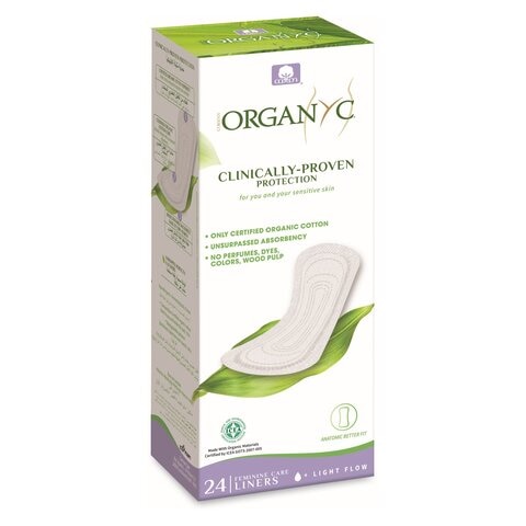 Organyc Light Flow Feminine Care Liners White 24 Liners