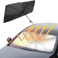 Car Windshield Sun Shade Umbrella,Foldable Car Umbrella Sunshade Cover UV Block Car Front Window,Sunscreen Heat Insulation Car Front Windshield Umbrella Folding Sunshade,Blocks UV Rays Sun (Large (140