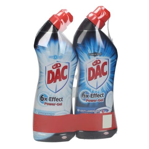 Buy DAC 6x Effect Power Gel Max White Toilet Cleaner 750ml x Pack of 2 in UAE