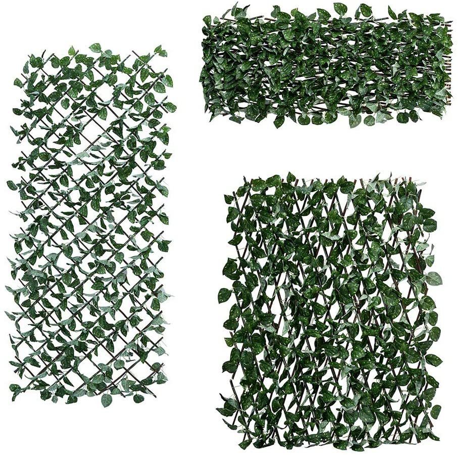 Buy Yatai Expandable Bamboo Wood Fence With Artificial Green Ivy Leaves 3 Pcs Online Shop Home Garden On Carrefour Uae