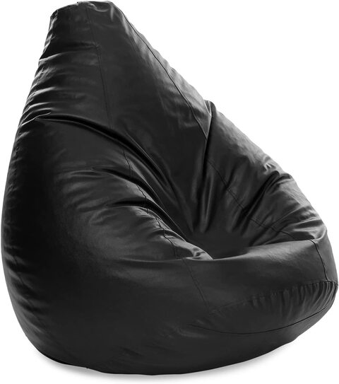 Luxe Decora PVC Bean Bag Cover Only (Medium, Black)