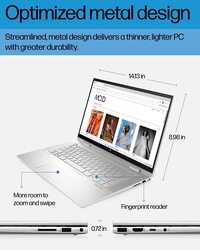 HP Envy x360 Convertible 15-inch Laptop, Intel Core i7-1260P Processor, Intel Iris Xe Graphics, 16GB RAM, 1TB SSD, Windows 11 Home (15-es2026nr, Natural Silver Aluminum)