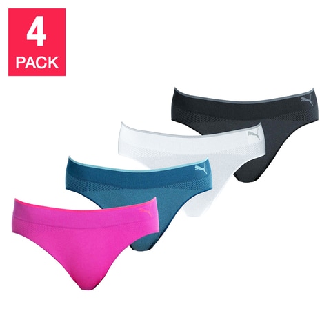 Buy Puma Women's Seamless Sport Bikini Briefs/Panties (4 Pack) with  360° Sport Stretch (Size S). Online - Shop Health & Fitness on  Carrefour UAE