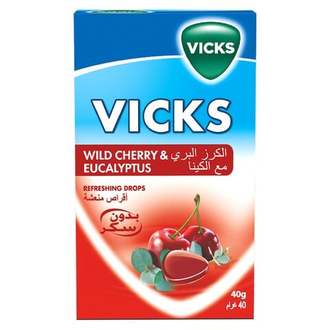 Vicks Refreshing Drops Wild Cherry And Eucalyptus 40g