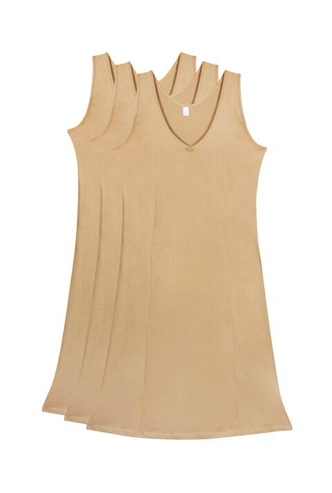 3 - Pieces Women Camisole Cotton 100% Comfortable dress underwear sleepwear Beige M