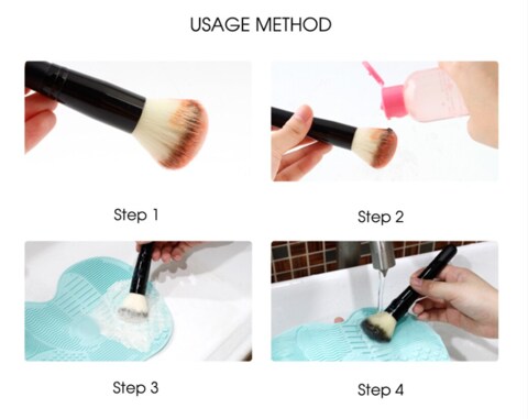 Silicone Makeup Brush Cleaning Mat Pink