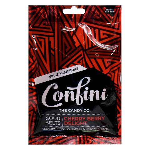 Confini Cherry Berry Delight Sour Belts Candy 75g