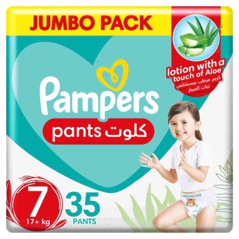Pampers Baby-Dry Pants Diapers With Aloe Vera Lotion Size 7 (17+kg) 35 Pants