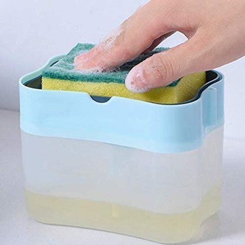 Generic 2-In-1 Sponge Rack Soap Dispenser Soap Dispenser And Sponge Caddy 13 Ounces