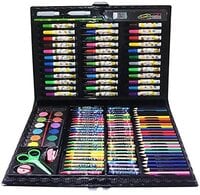 Generic Drawing Set, Art Set, 150 Pieces, Includes Drawing Wax, Crayons, Watercolour Pen, Paintng Oil Pastel And Accessories (Black)