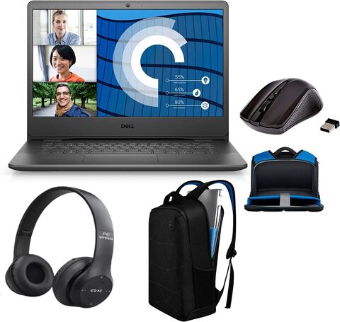 Dell 2023 Latest Vostro 14 3400, 14&quot; HD Display, 8GB RAM, 256GB SSD, Intel Core i3-1115G4 Processor, Intel UHD Graphics (Windows 11, Free Laptop Bag + W/L Mouse + BT Headphone - Assorted color)