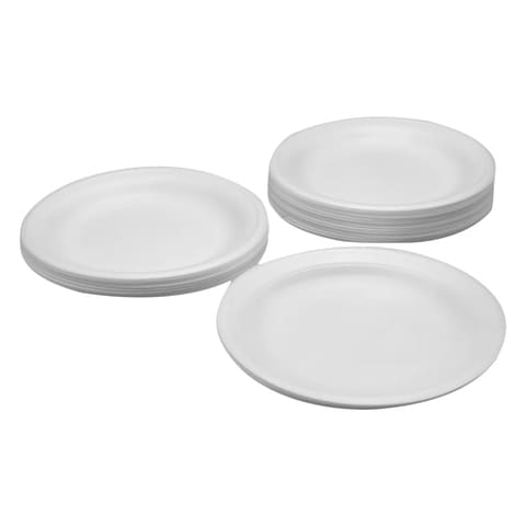 Buy Fun Foam Plate White 10 inch 25 Pcs Online in UAE