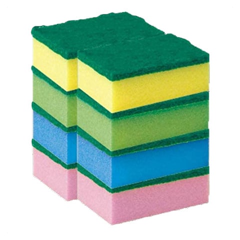 Vileda Rainbow Dishwashing Foam Sponge Scourer 10 Count