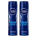 Buy NIVEA MEN Antiperspirant Spray for Men 48h Protection Fresh Active Fresh Scent 150ml Pack of 2 in UAE