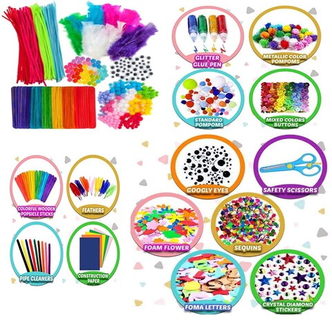 Arts & Crafts Supplies Kits & Materials Set for Kids, Toddler