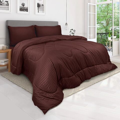 Brown comforter deals set queen