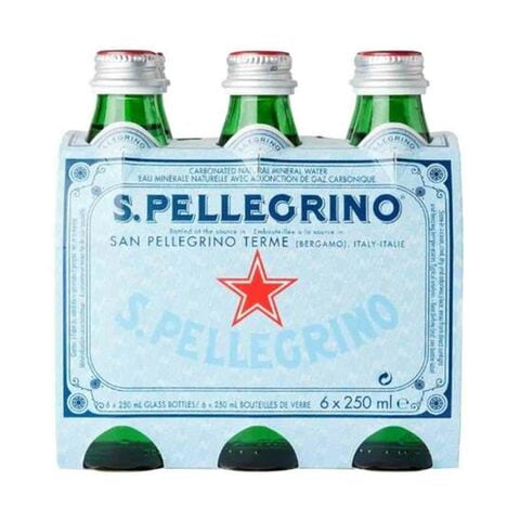 San Pellegrino Sparkling Natural Mineral Water 250ml Pack of 6