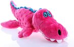 Buy Godog Gators With Chew Guard Technology Durable Plush Squeaker Dog Toy, Pink, Large in UAE