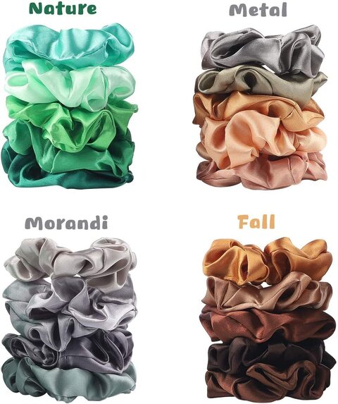 Hair Tie Silk Satin Scrunchies Hair Bands Hair Ties for Women or Girls Hair Accessories - 50 pcs Elastics Hair Ties Multicolor