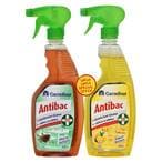 Buy Carrefour Antibac Disinfectant Cleaner Surfaces Pine 500ml With Antibac Disinfectant Cleaner Kitchen Lemon Clear 500ml in UAE