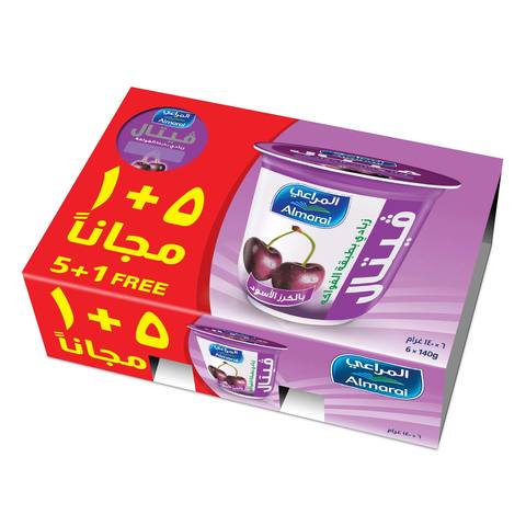 Buy Almarai Vetal Layered Fruit Yoghurt Black Cherry 140g  5 + 1 Free in Saudi Arabia