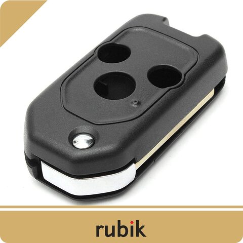 Rubik 3 Buttons Modified Car Remote Key Case Uncut Flip Key Blade Fob Shell Case For Honda Accord Civic CR-V Fit Jazz Insight Odyssey Pilot
