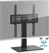 Ntech Tabletop TV Stand For 27&quot;-55 Inch Screen Swivel Height Adjustable With Anti-Tip Strap Cable Management Universal Table TV Base Bracket Holds 40Kgs/88Lbs Tt103702Gb