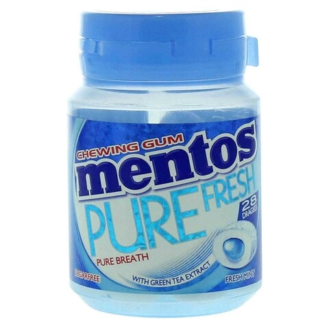 Chewing Gum Mentos Pure Fresh Pure Breath Fresh Mint with Green Tea Sugar  Free 35 pieces