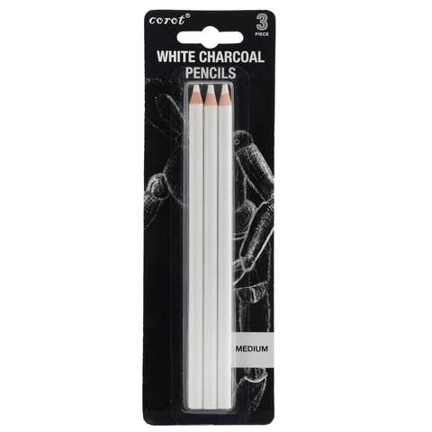 Hi School White Charcoal Pencil 3 Pieces
