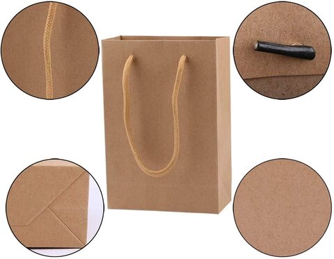 Red Dot Gift50-Packed Kraft Paper Bags, Gift Bags, Hard Paper 250 Gram Thickness, Shopping Paper Bags. 100% Recyclable, Birthday Gift Bag (50, A4 H33*26*11cm)