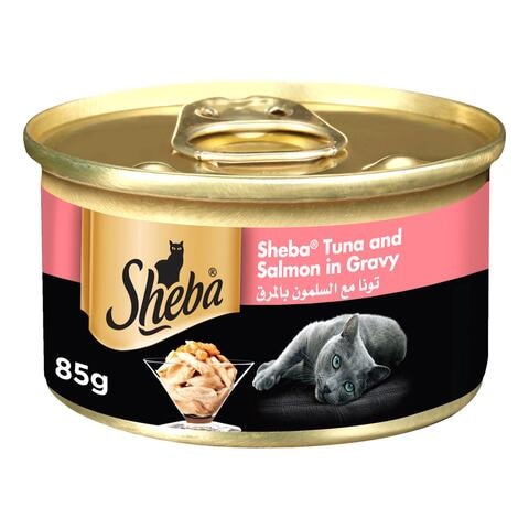 Sheba Flaked Tuna Topped With Salmon Wet Cat Food Can 85g