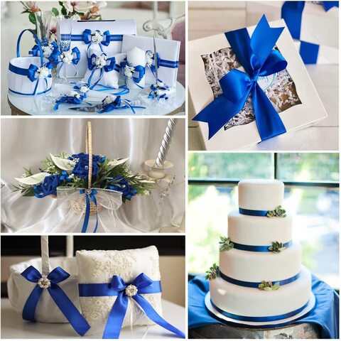 Cobalt blue satin sale ribbon