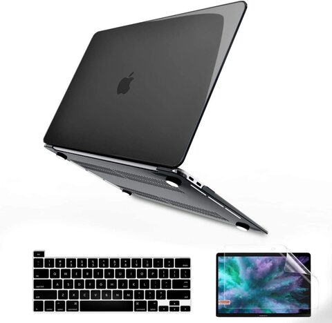 Ntech Macbook Pro 13 Inch Case 2020 2019 2018 2017 Release A2338 M1 A2251 A2289 A2159 A1989 A1708 A1706 Crystal Black Plastic Hard Shell Keyboard