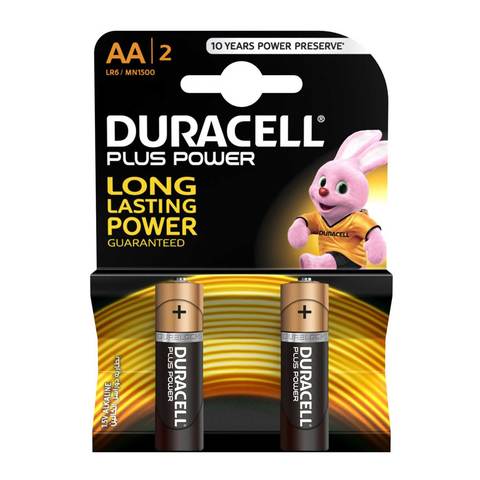 Buy Duracell battery plus power long lasting power  AA 2 in Saudi Arabia