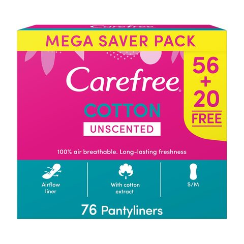 Buy Carefree Breathable Panty Liners 76pieces in Saudi Arabia
