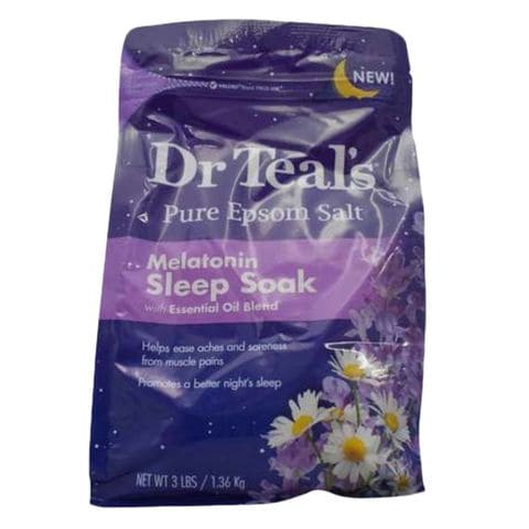 Dr. Teal&#39;s Melatonin Sleep Soak Pure Epsom Bath Salt White 1.36kg